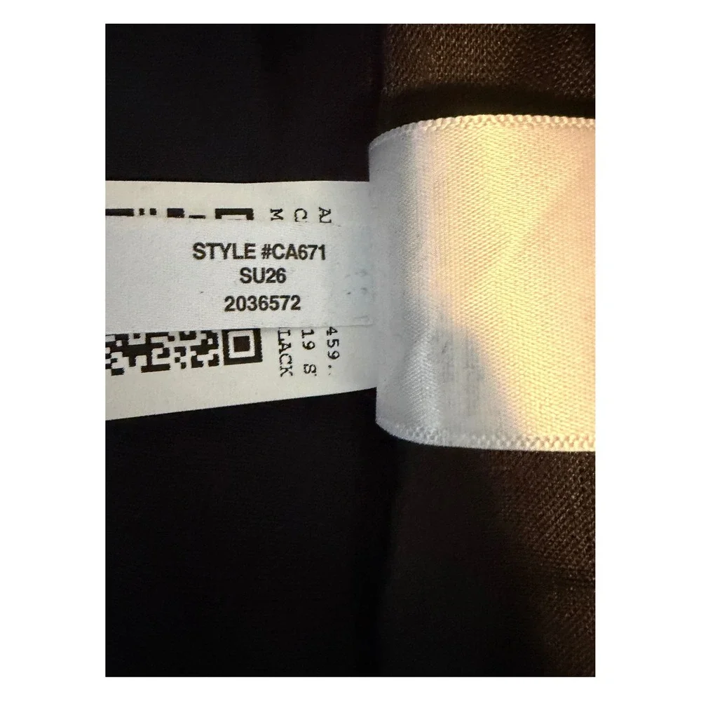 J. Crew Seamed 100% Linen Maxi Dress Black Removable Belt M